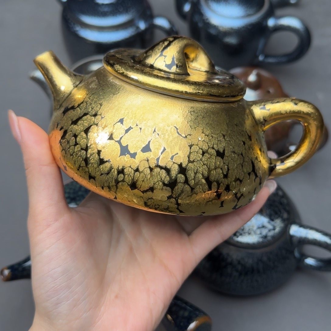 茶盏文*流建阳建盏金油滴