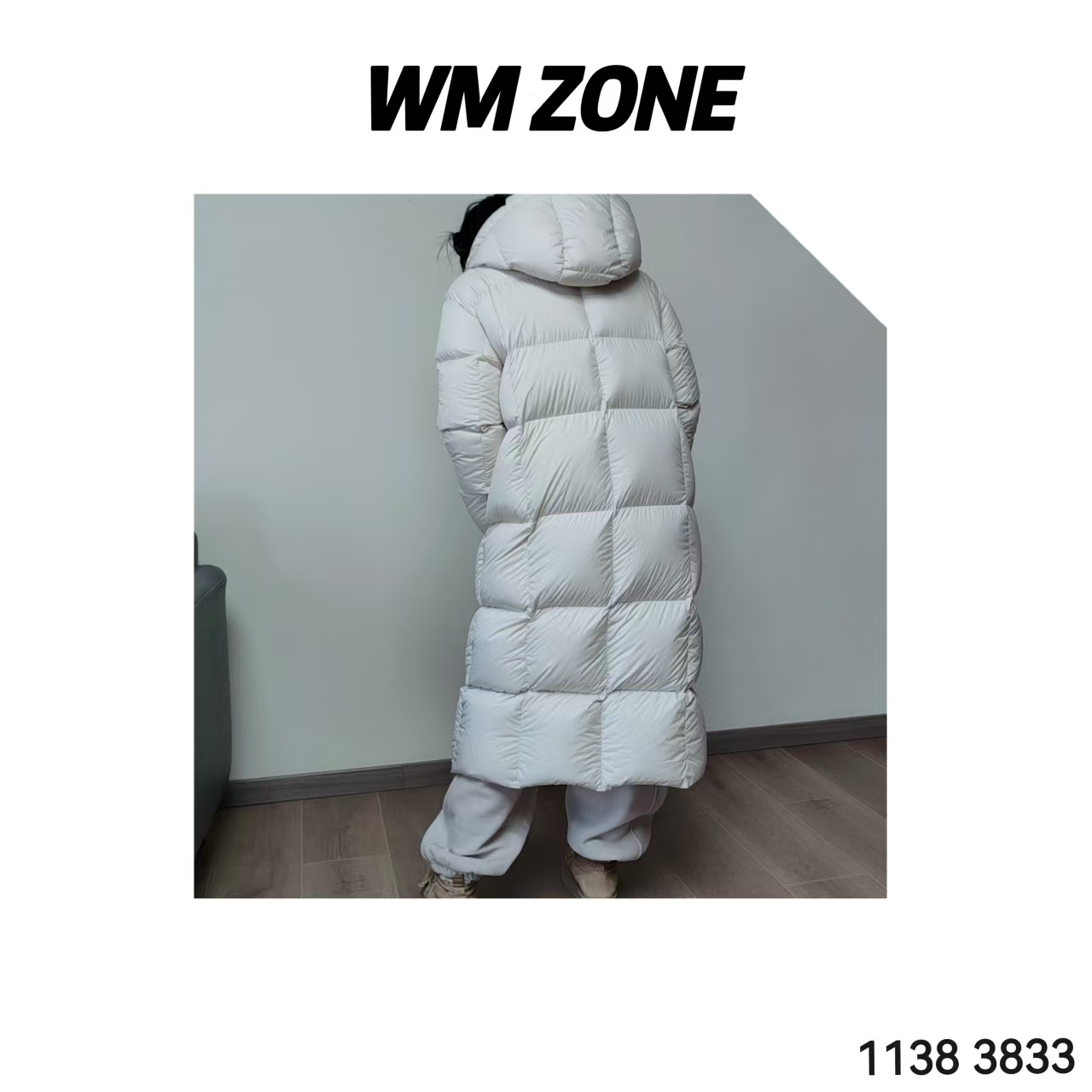 虎儿 3-2895 3833 女士加长款可脱卸领连帽保暖外套