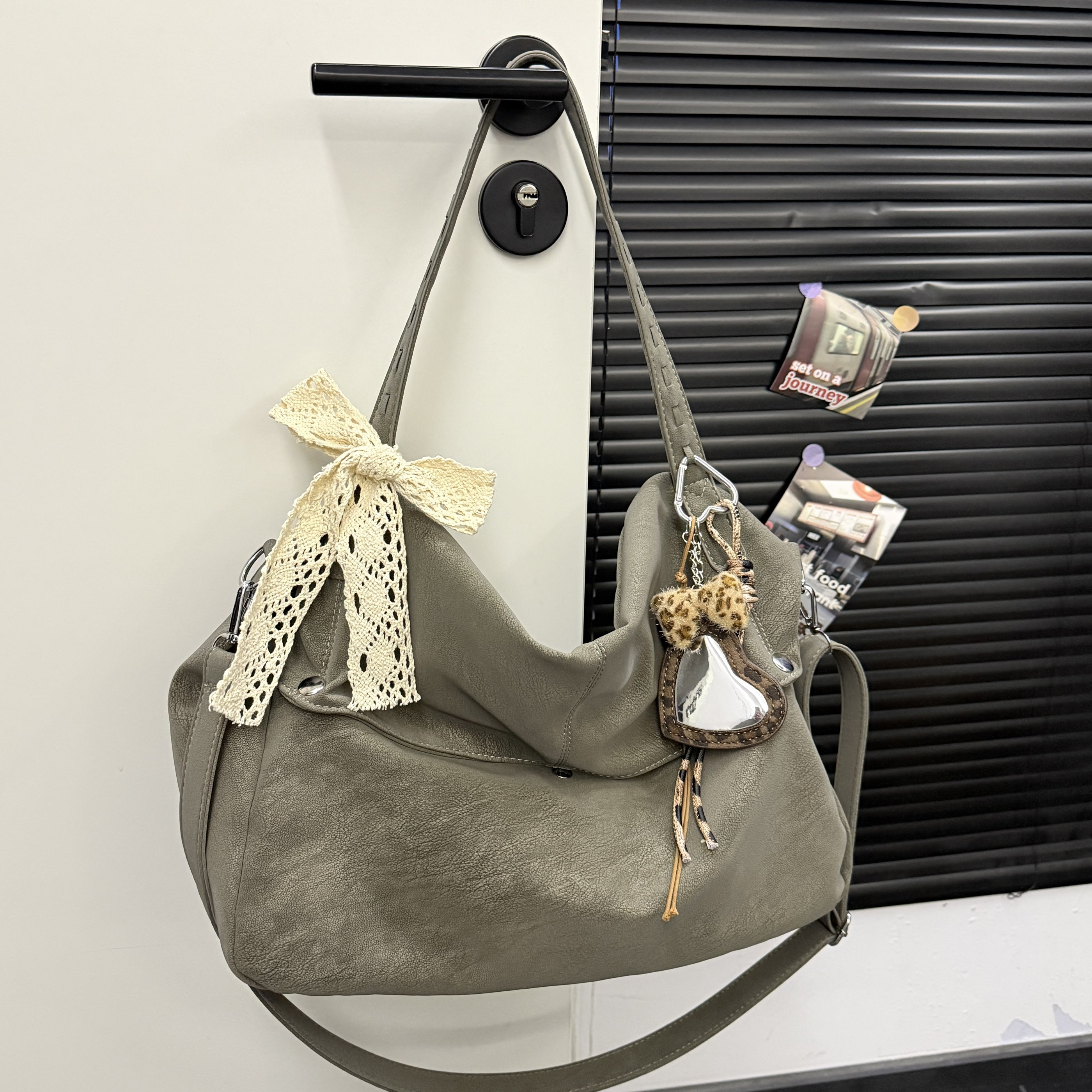 【大胃王2.0】韩系慵懒松弛大容量单肩包2025单肩新款磨砂皮斜挎包