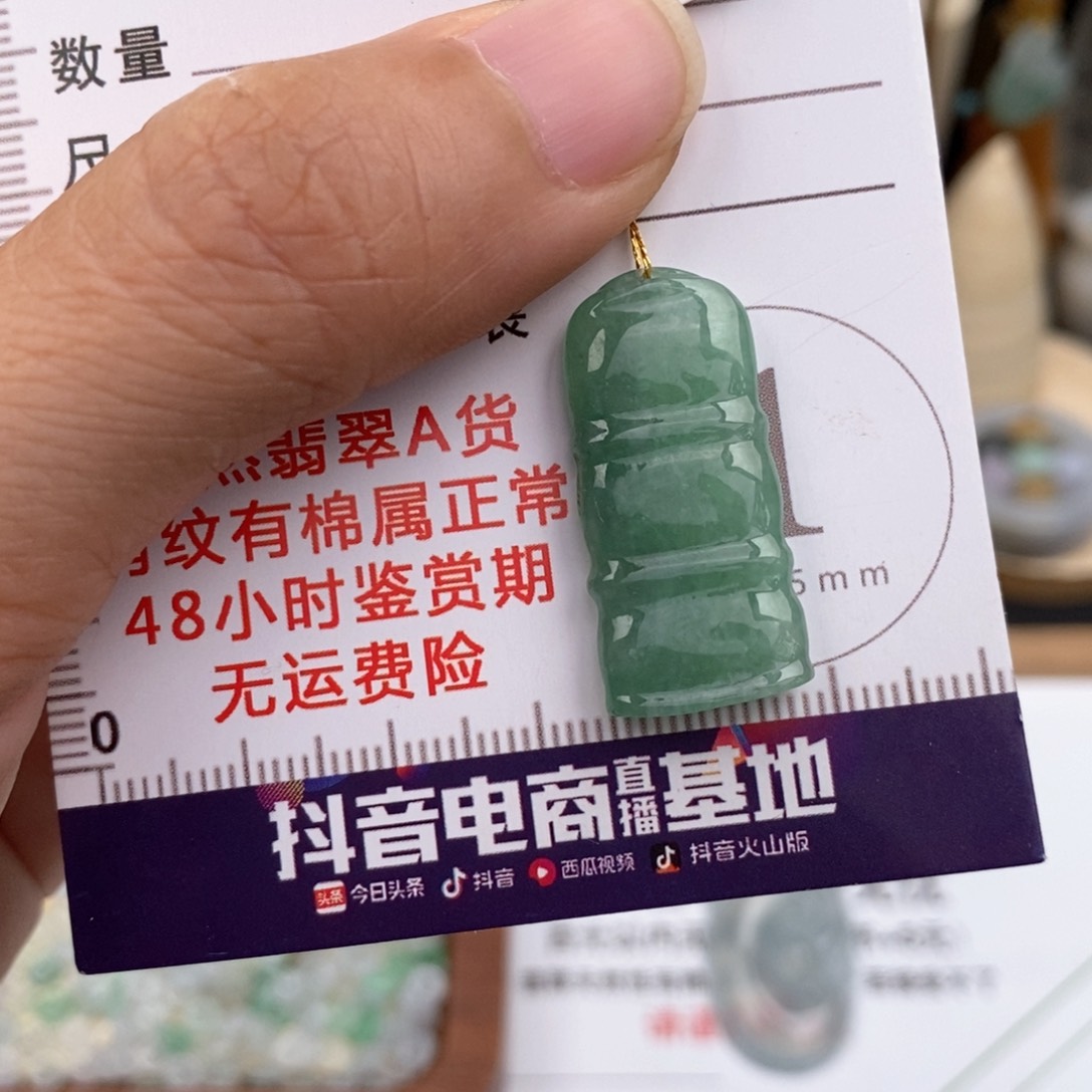 翡翠未镶嵌颈饰竹子