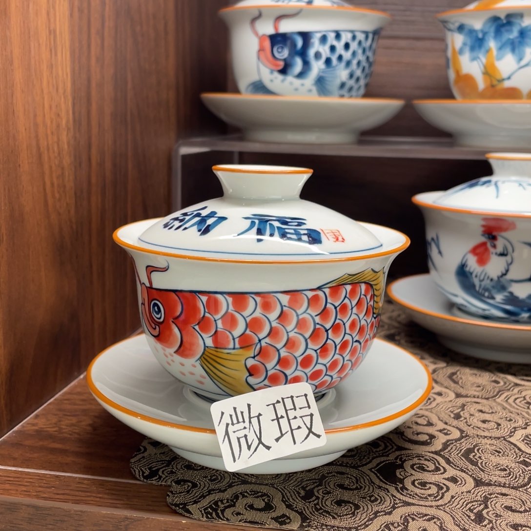 有瑕釉下彩纯手绘