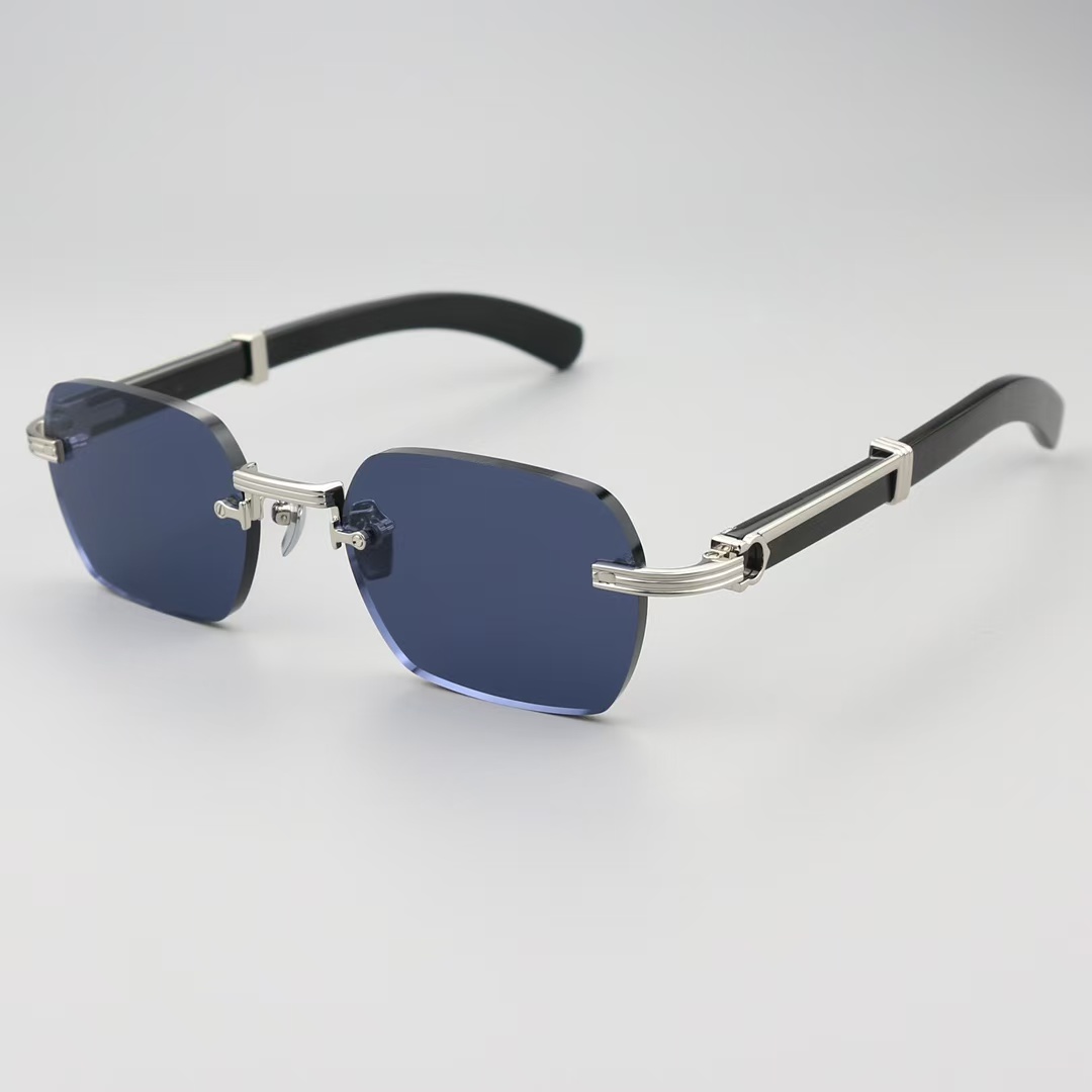 SC25193轻奢时尚牛角镜腿无框太阳镜抗紫外线墨镜