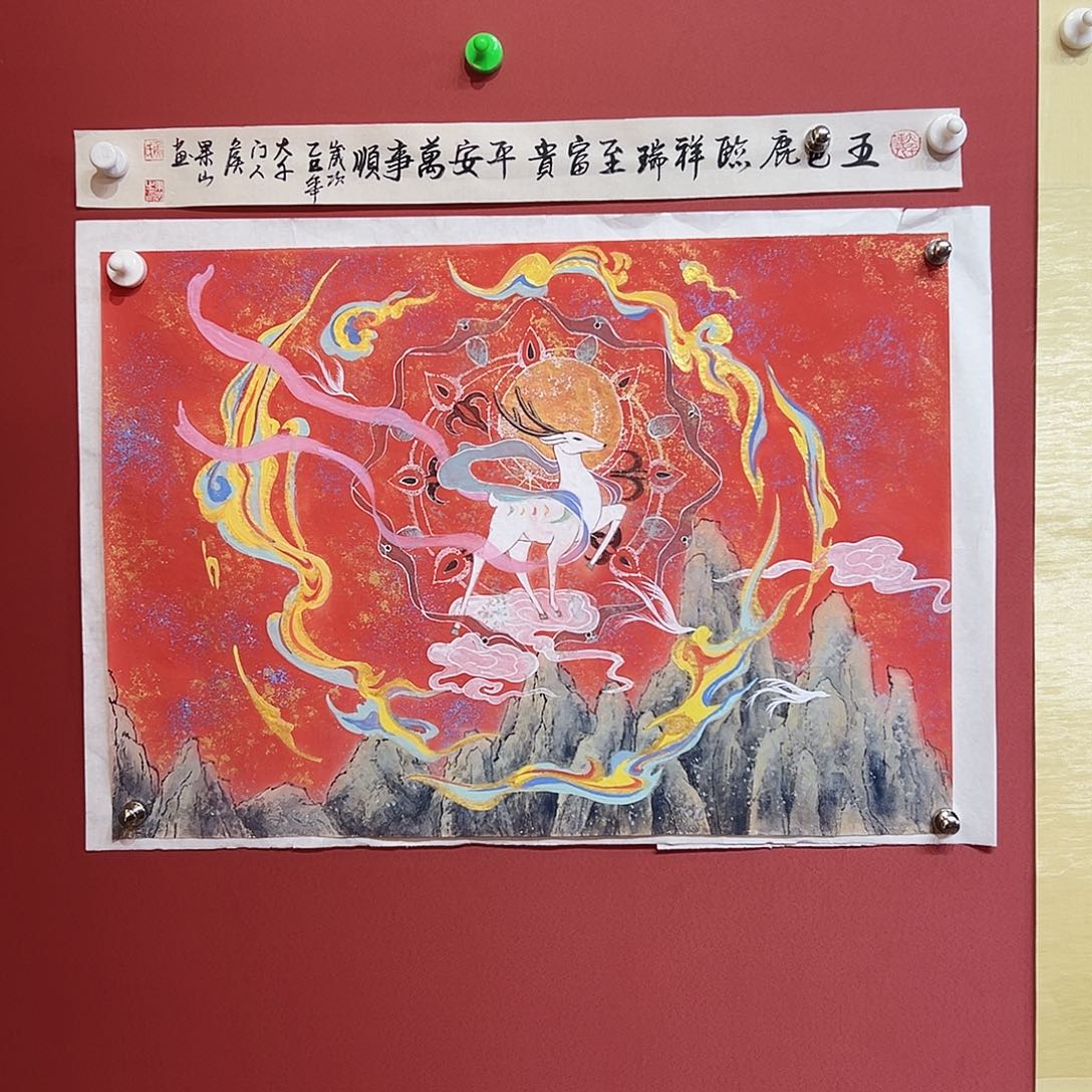 国画侯果山亲笔手绘国画作品慧
