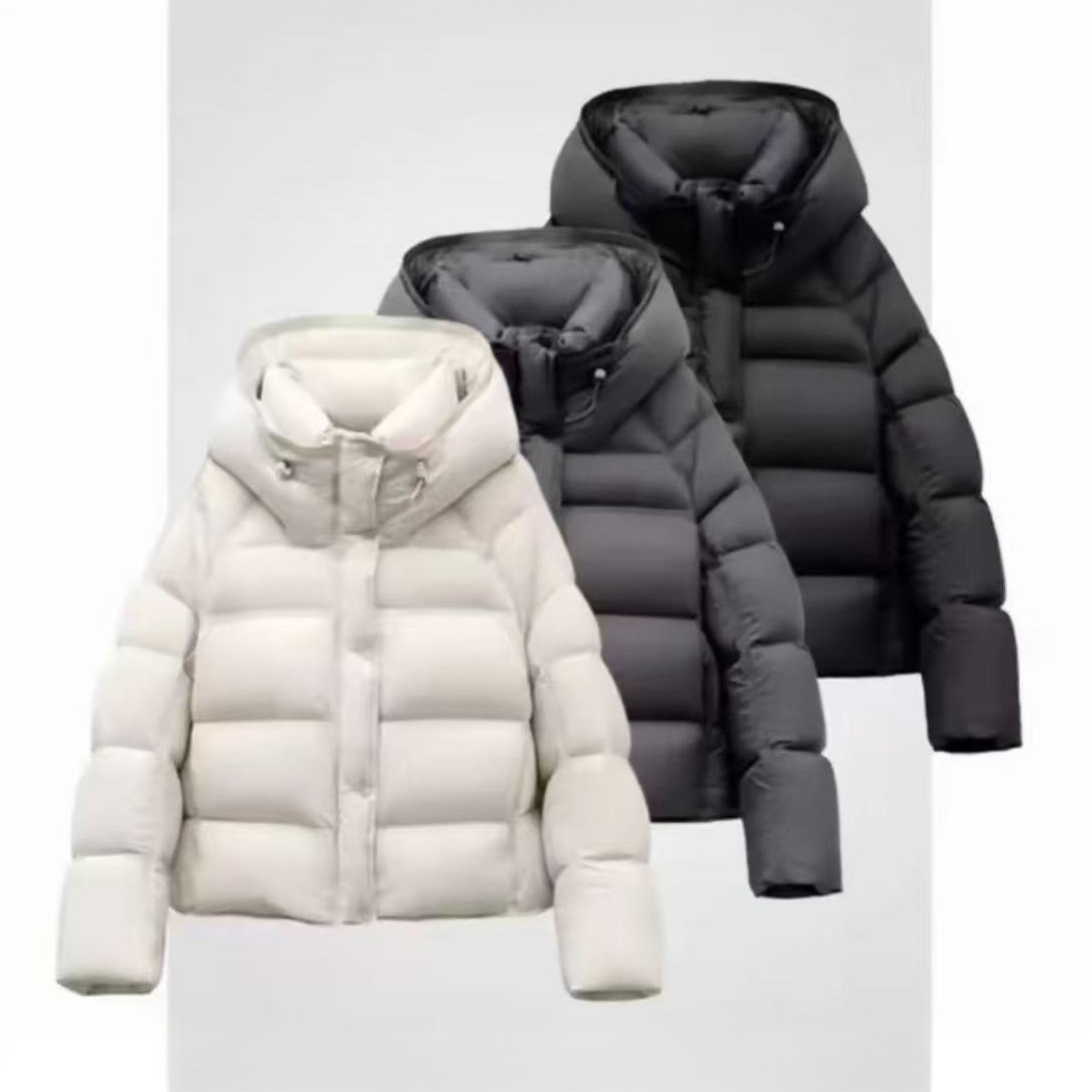 【Lu露款五格充绒200+】云朵泡芙鸭绒短款连帽保暖羽绒服