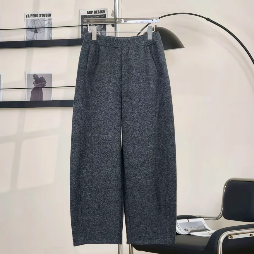 【澳毛】JJ3322绵羊毛弯刀直通裤2025冬新款九分加厚显瘦休闲裤女裤