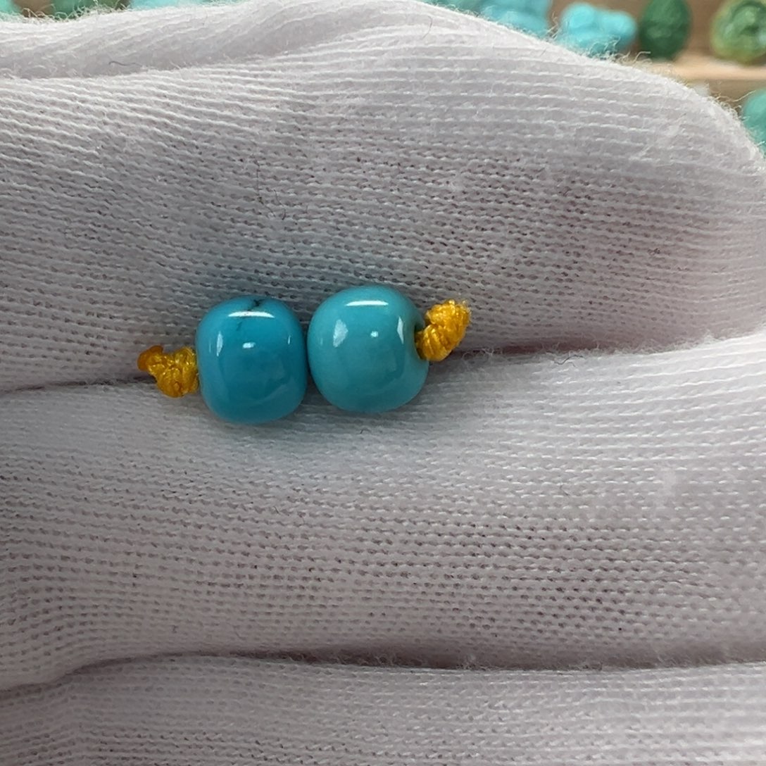 未镶嵌绿松石老型对珠6.3x5.3mm