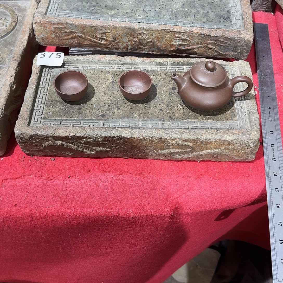 老砖后刻干泡茶台