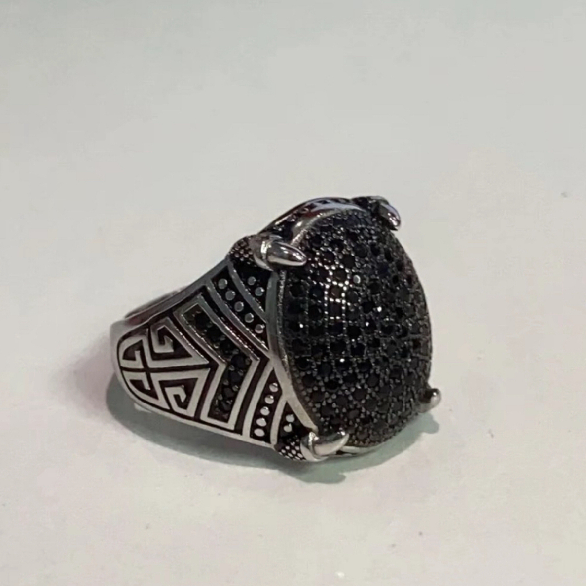 925银戒指 拜合提亚尔纯银男士戒指黑色
