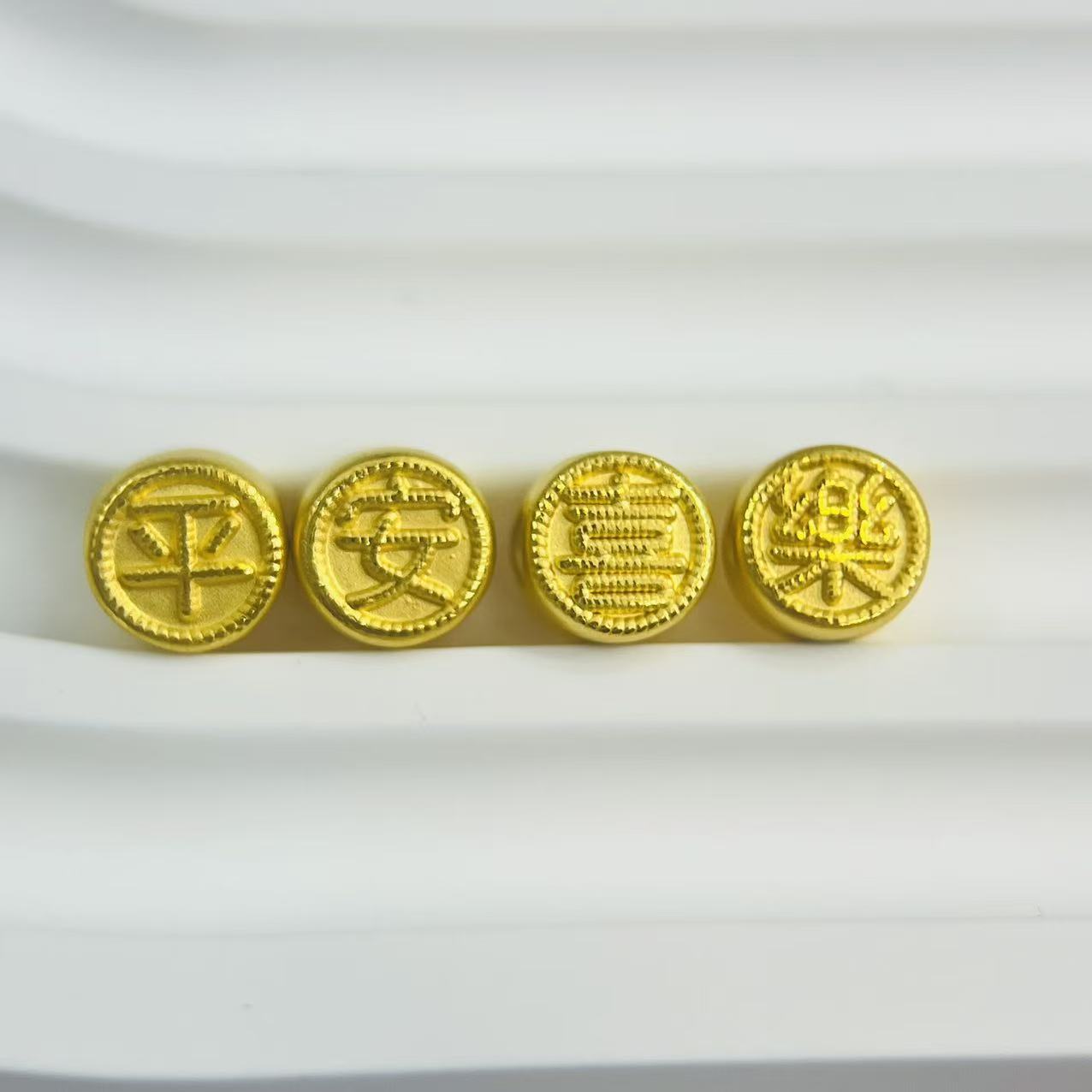 足金999黄金首饰配件加厚平安喜乐转运珠DP2188-02240