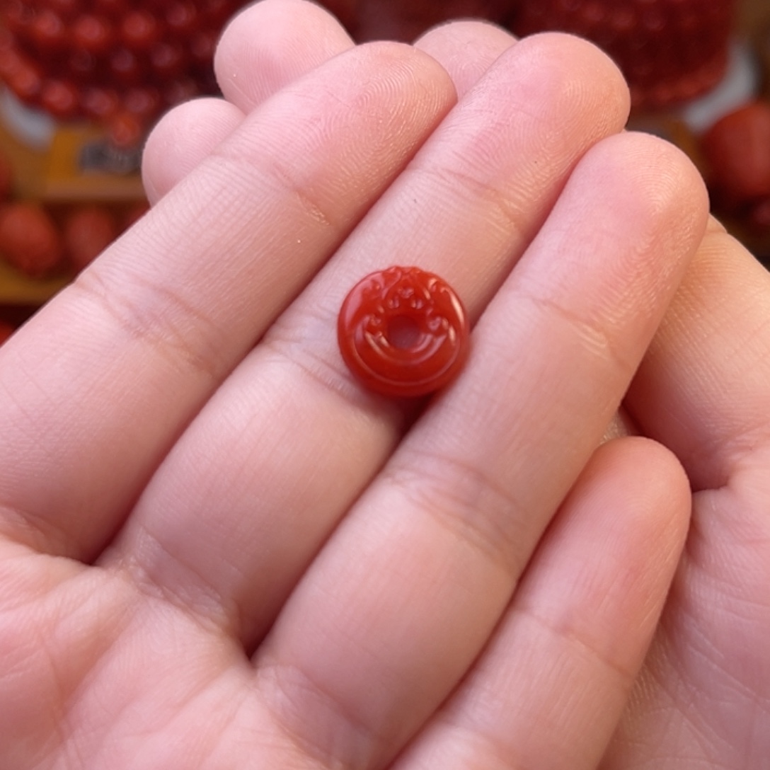南红玛瑙双龙扣11✖️3尺寸未镶嵌