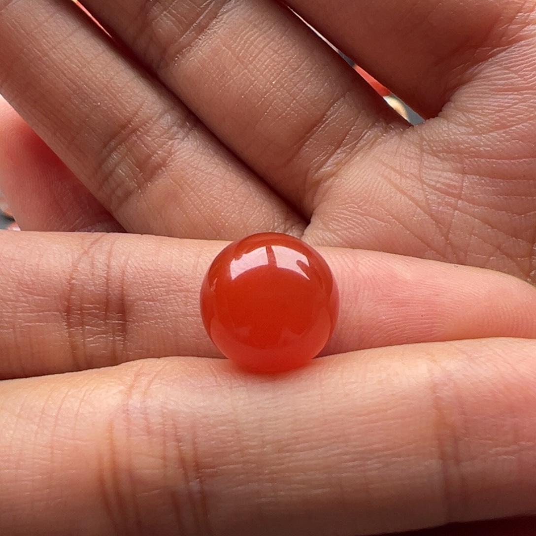 南红玛瑙圆珠12.2未镶嵌孟*蜓有裂、马牙