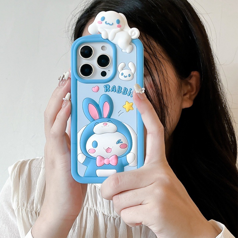 立体趴趴玉桂狗适用iPhone16苹果15promax手机壳硅胶14可爱13创意
