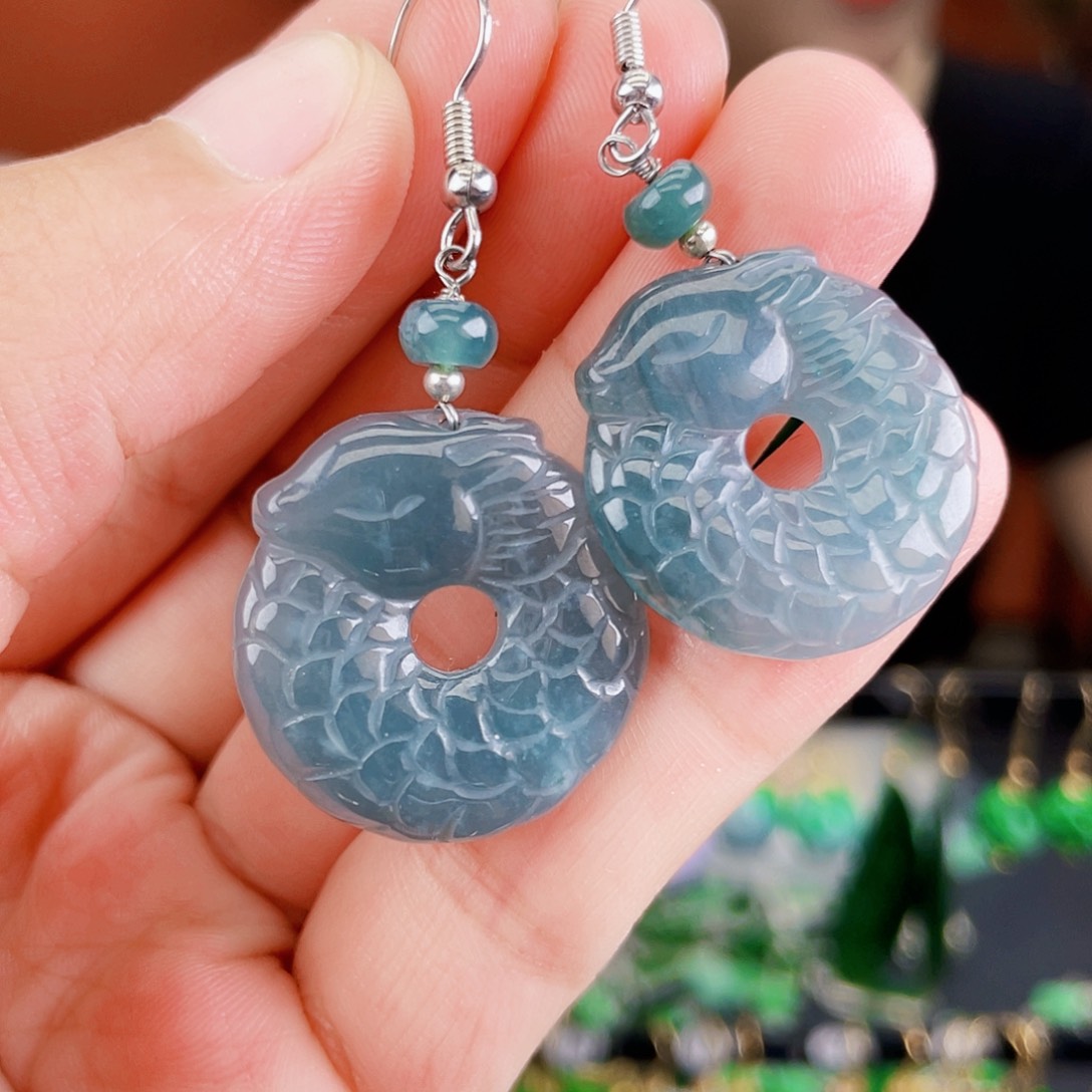 翡翠未镶嵌耳饰饰品