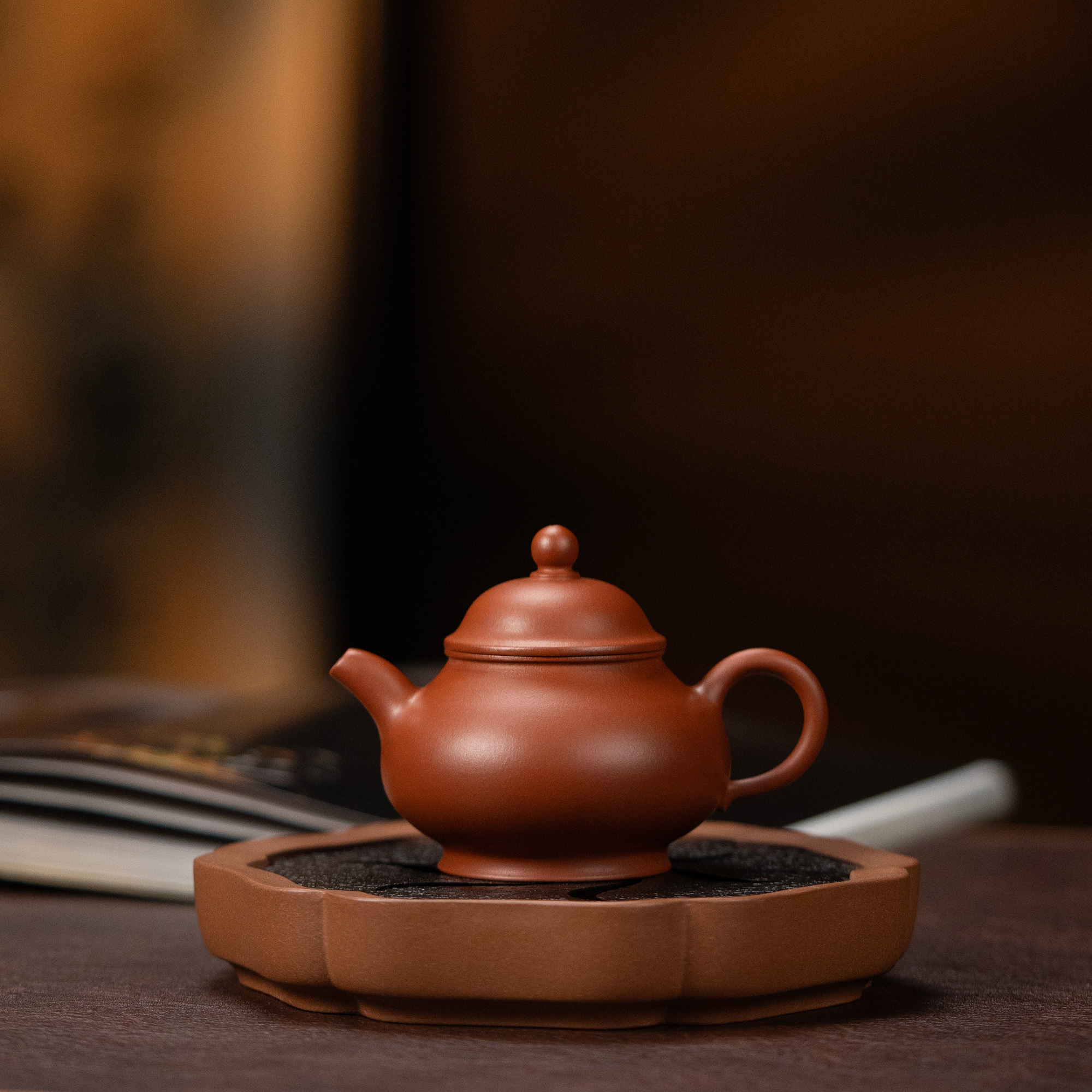 【利贞l小潘壶】原矿朱泥 约110cc 全手工制作 紫砂壶茶具FX