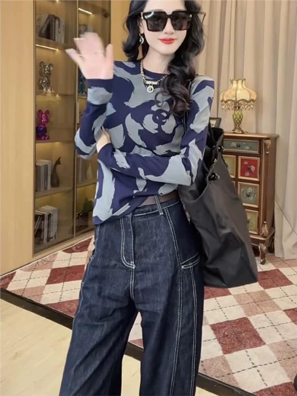 5371 设计感百搭时尚冰丝针织毛衣上衣