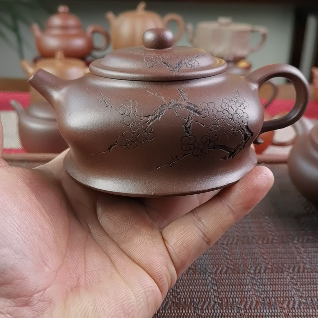 紫砂茶壶老紫泥暗香300CC国工孤品