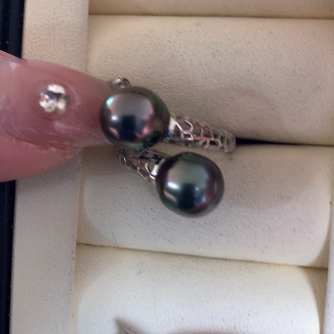 海水珍珠戒指银S925镶嵌