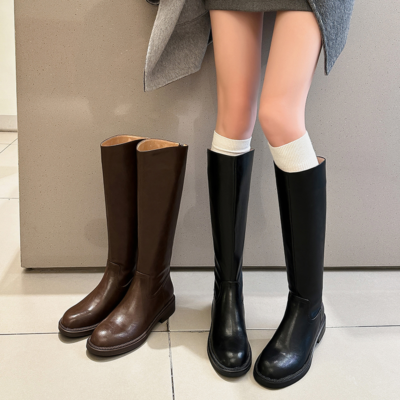 Luna·【3cm】34-40牛皮/猪皮/绒里秋冬时尚通勤简约骑士长靴女