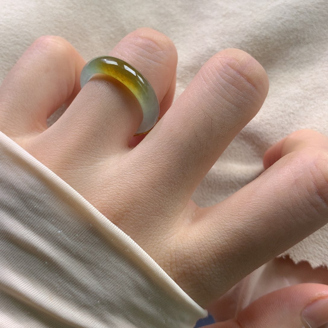 翡翠戒指未镶嵌圈口14