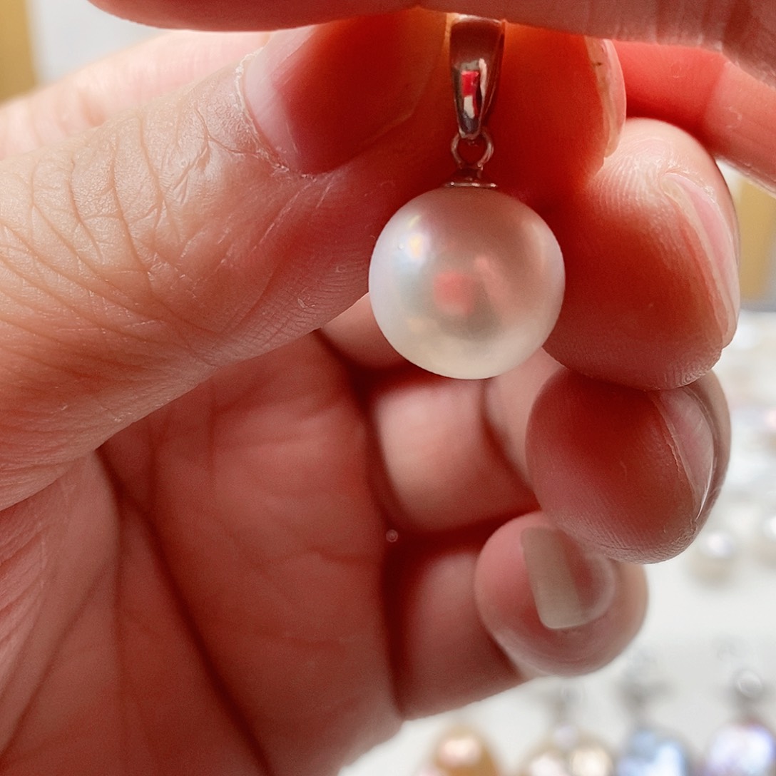 淡水珍珠银S925镶嵌颈饰