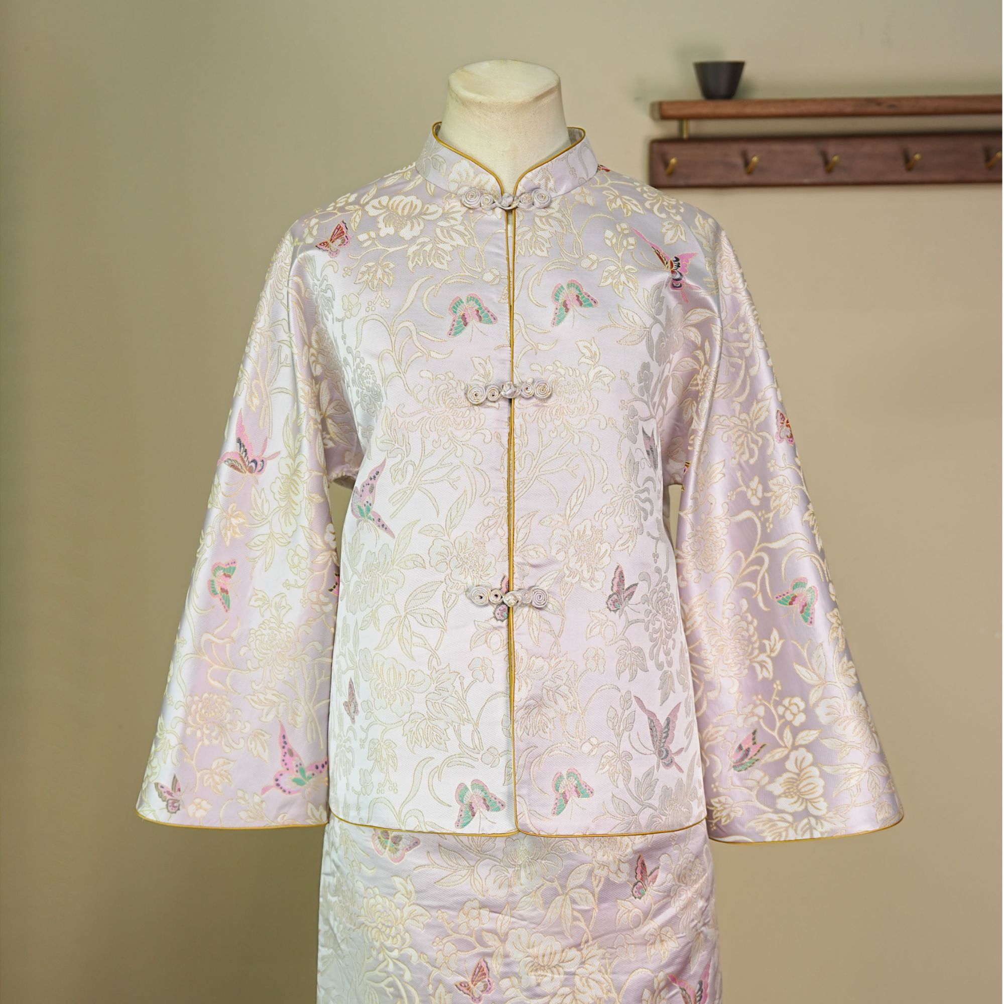 【百蝶】织金宋锦日常时尚国风新中式对襟百搭外套60左右衣长