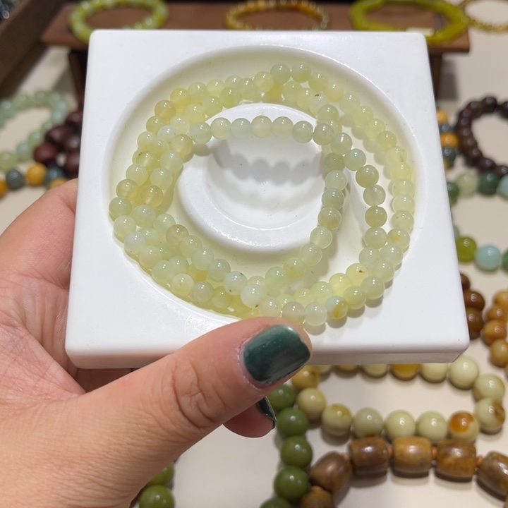 蛇纹石玉未镶嵌手链卡6