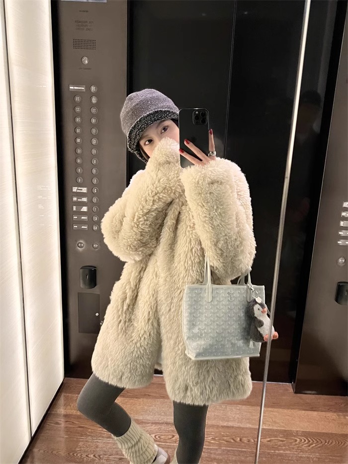 本期主推！ 双版本糯叽叽秘鲁小羊环保毛毛外套女加厚慵懒宽松大衣