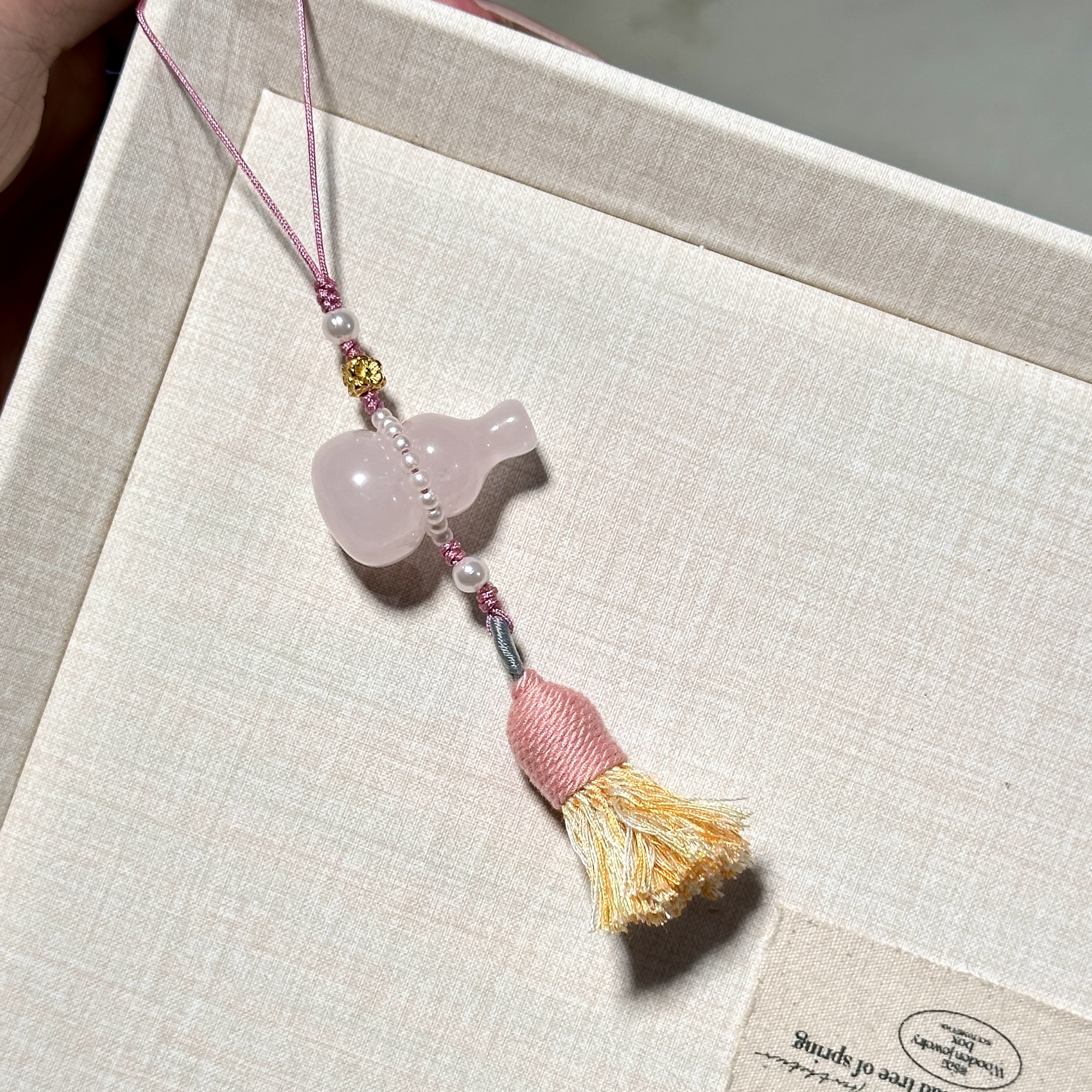 天然水晶粉水晶葫芦手机挂背包挂多样发其一