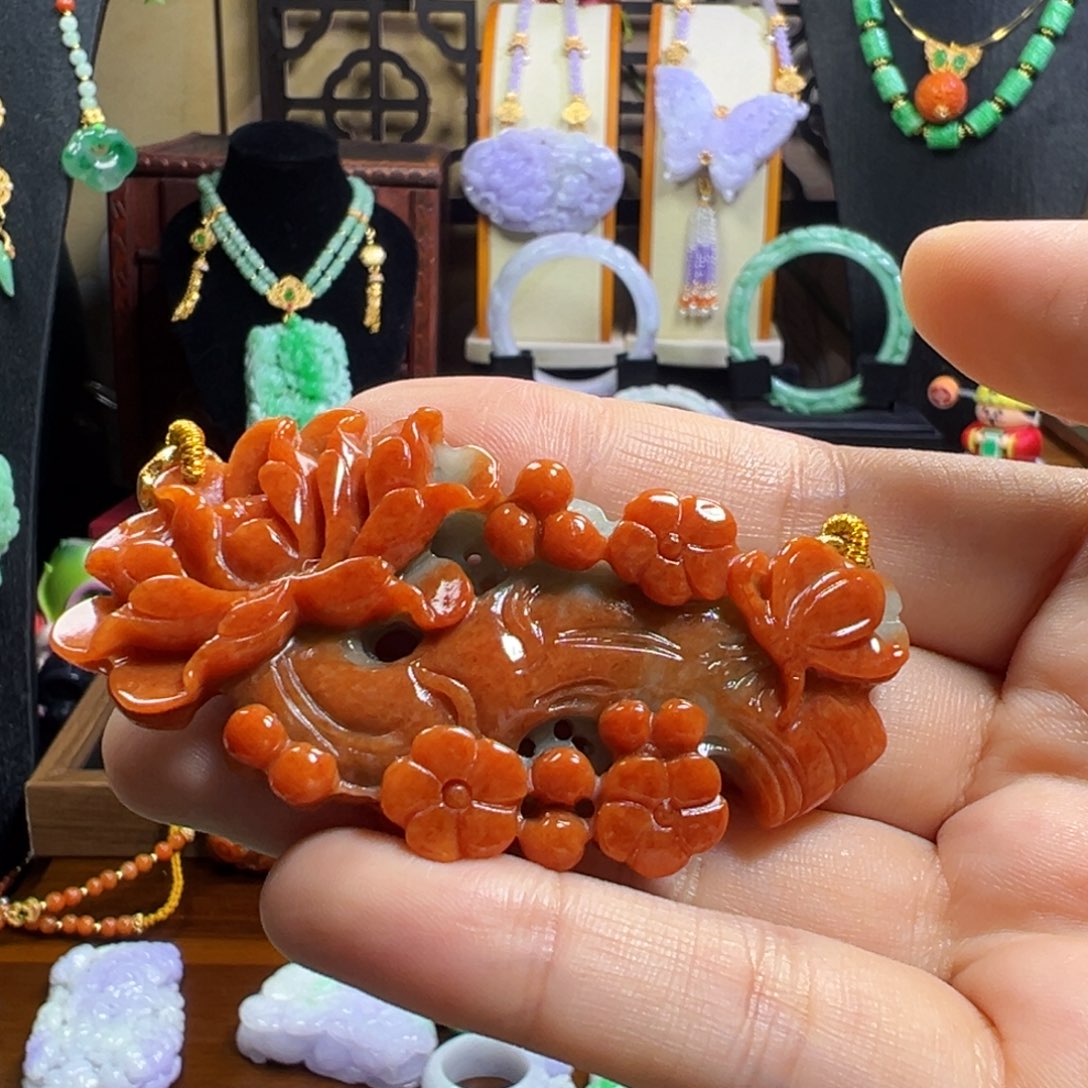 小***子翡翠未镶嵌毛衣链数量拍8个