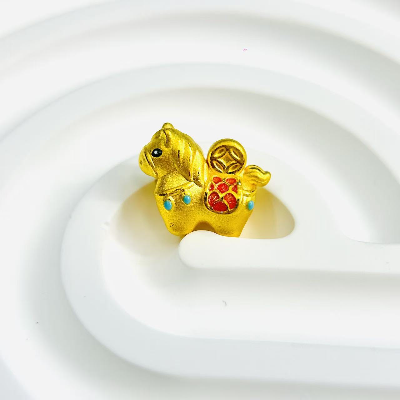 辉通黄金足金999马上有钱粉红通孔DP2931-0940