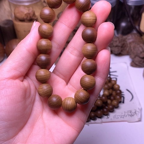 檀香木手串/手链檀香黑肉1.2/17横纹虎皮沉