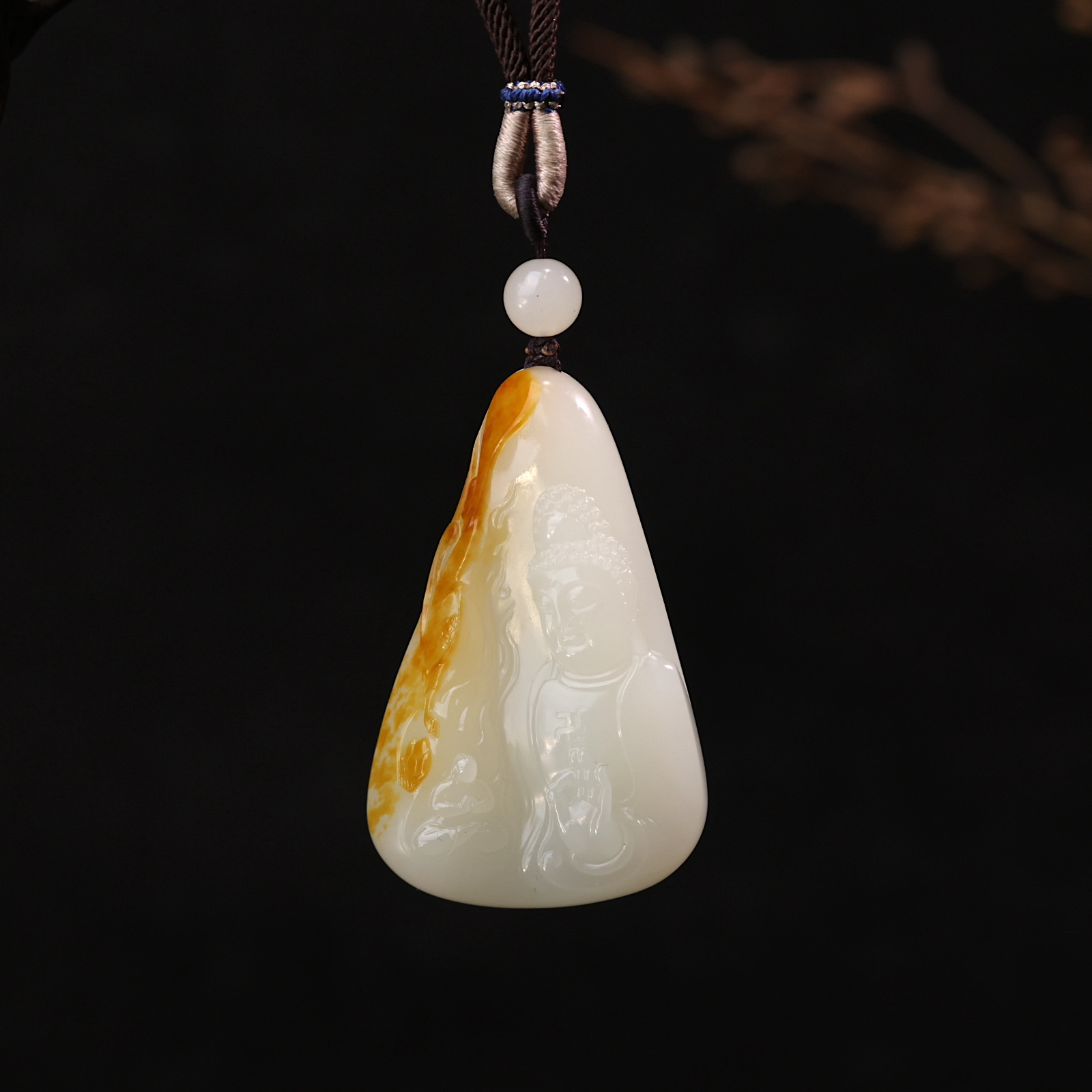 【新疆马爷珠宝】子料观音挂件项链