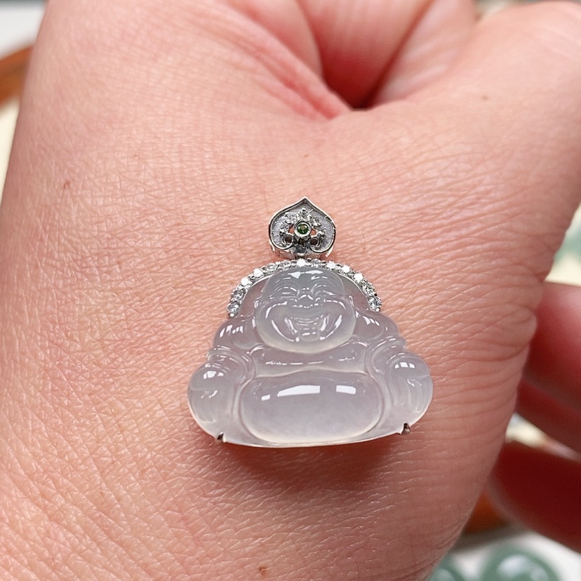 【闪购商品】翡翠吊坠(不含链)18K金镶嵌