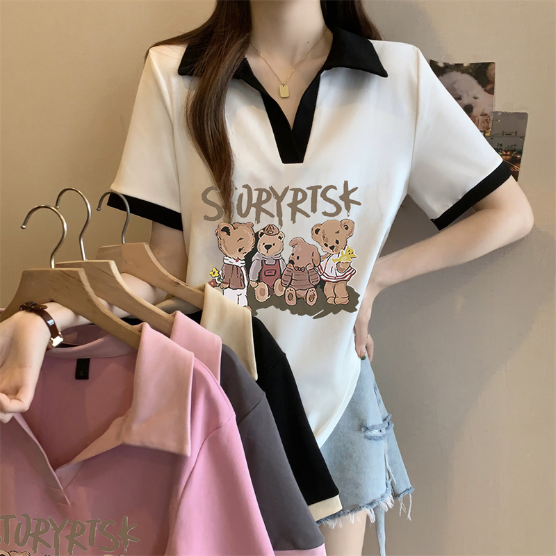 M大码女装洋气减龄短袖T恤夏季2025新款宽松显瘦遮肚百搭正肩上衣