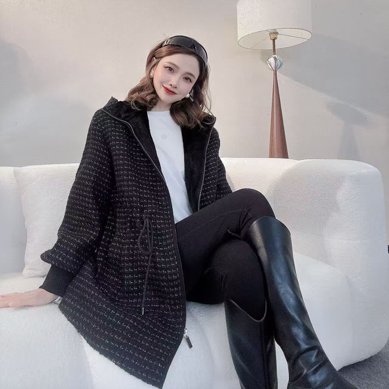 GIRDEAR/哥弟新品潮牌时髦休闲环保皮草百搭显瘦外套140086