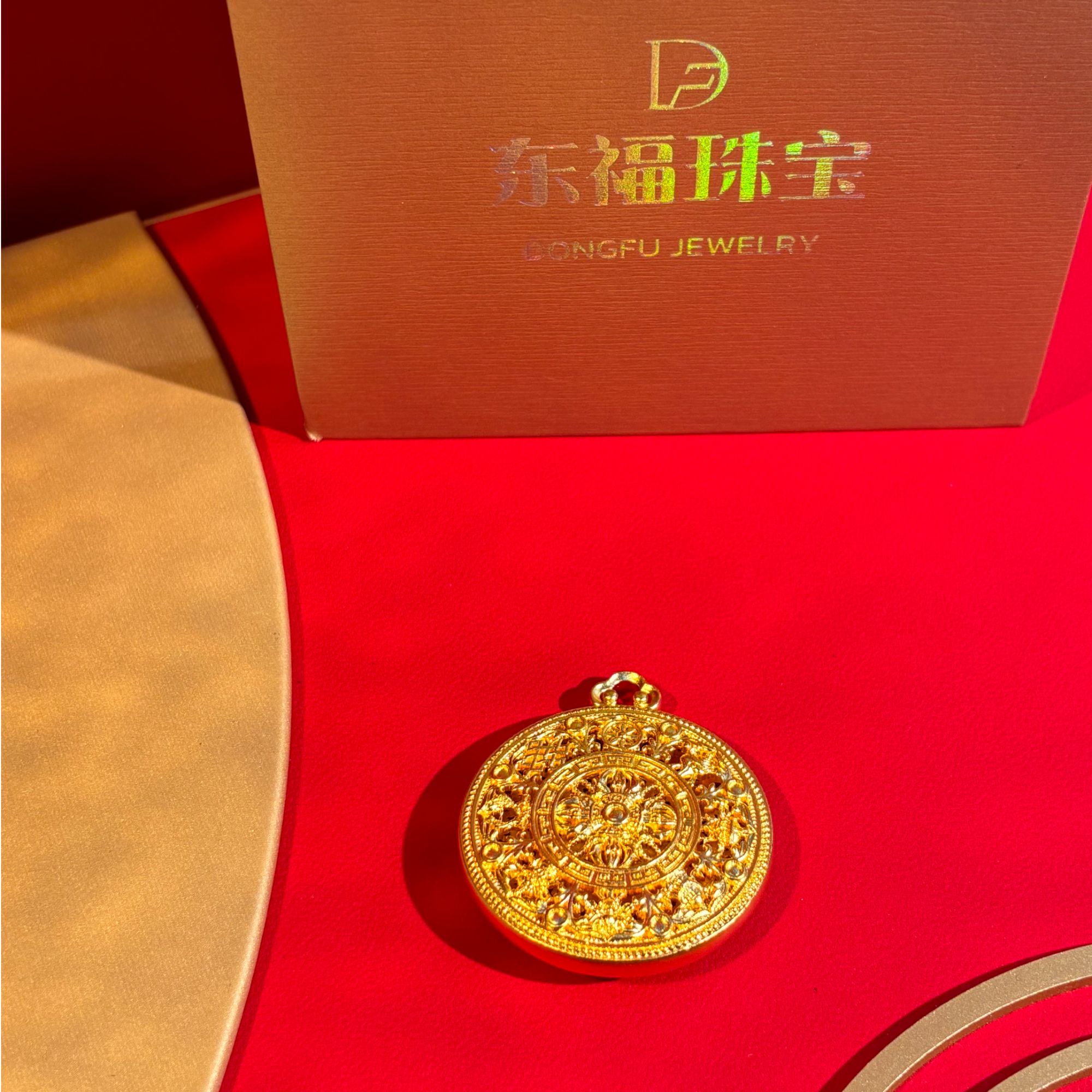 吊坠足银 金箍杵八宝罗盘手工时尚女王双面古法传承精美龙凤呈祥