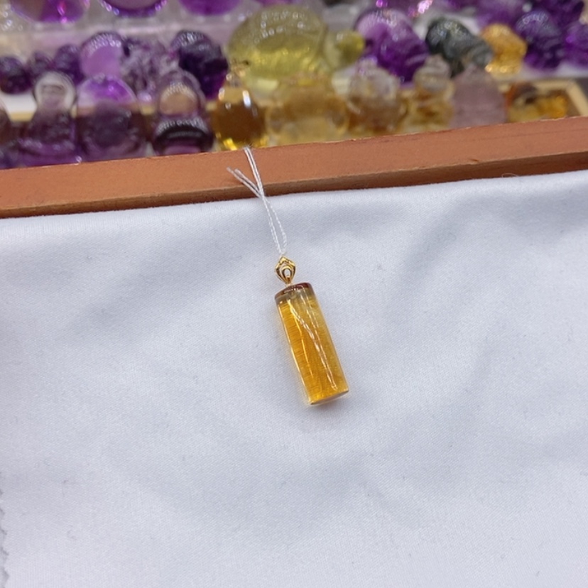 【闪购商品】水晶水晶吊坠18K金镶嵌