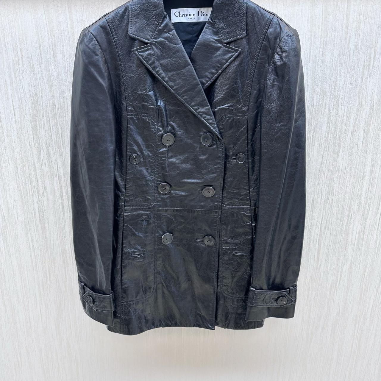 Dior 黑色软皮风衣外套FR34 二手女装