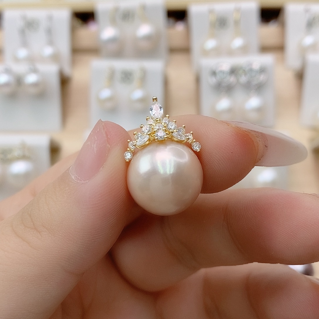 淡水珍珠颈饰银S925镶嵌柠**&