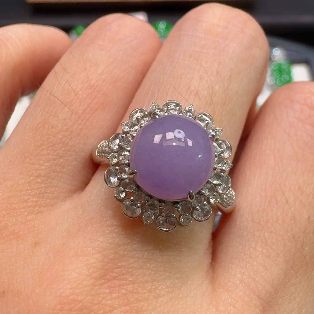 翡翠18K金镶嵌戒指48小时鉴赏期