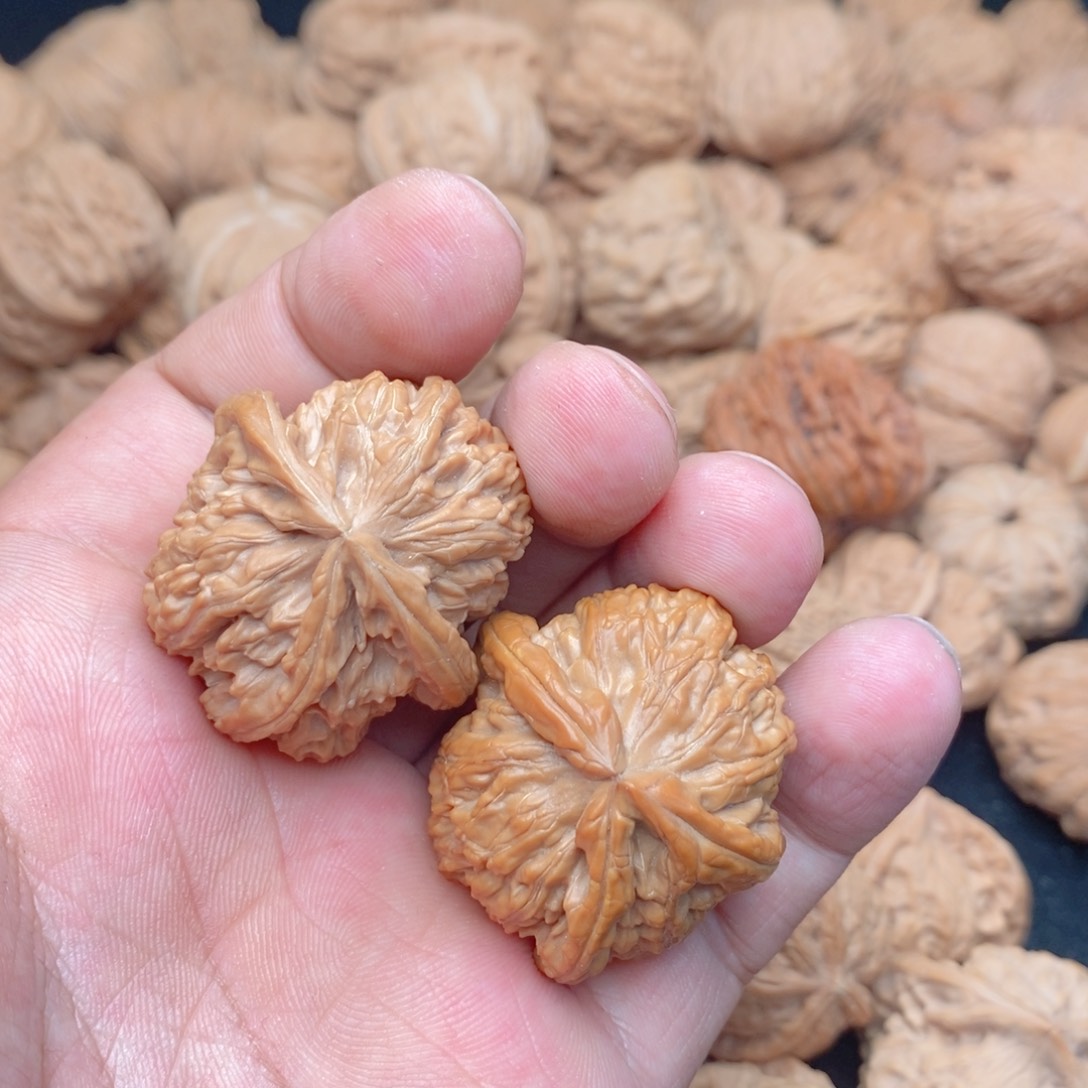 文玩核桃吊坠白狮子三棱全品35