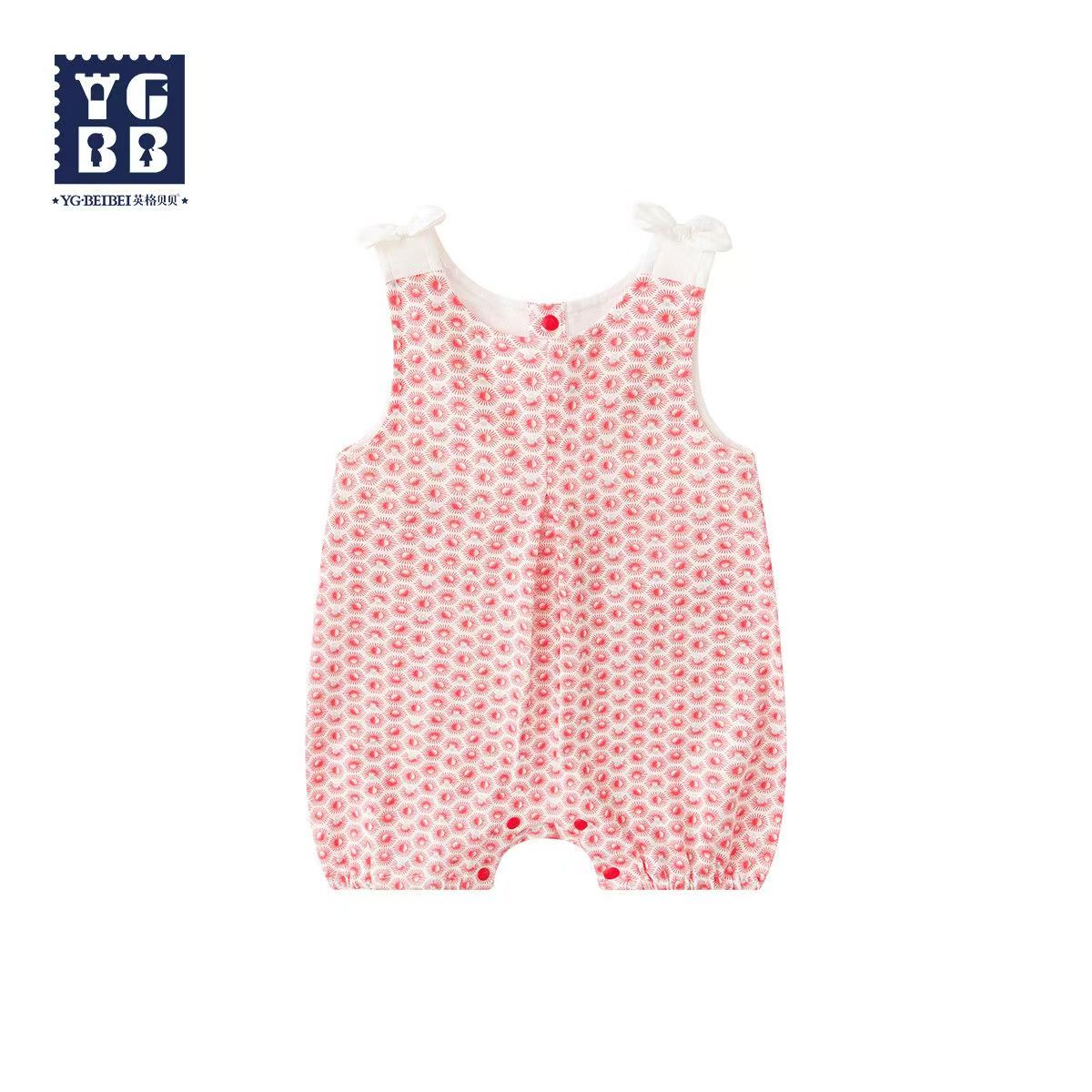 （拼直播专享03495X）布迪儿女宝宝夏季无袖连身衣婴儿夏天衣服短袖