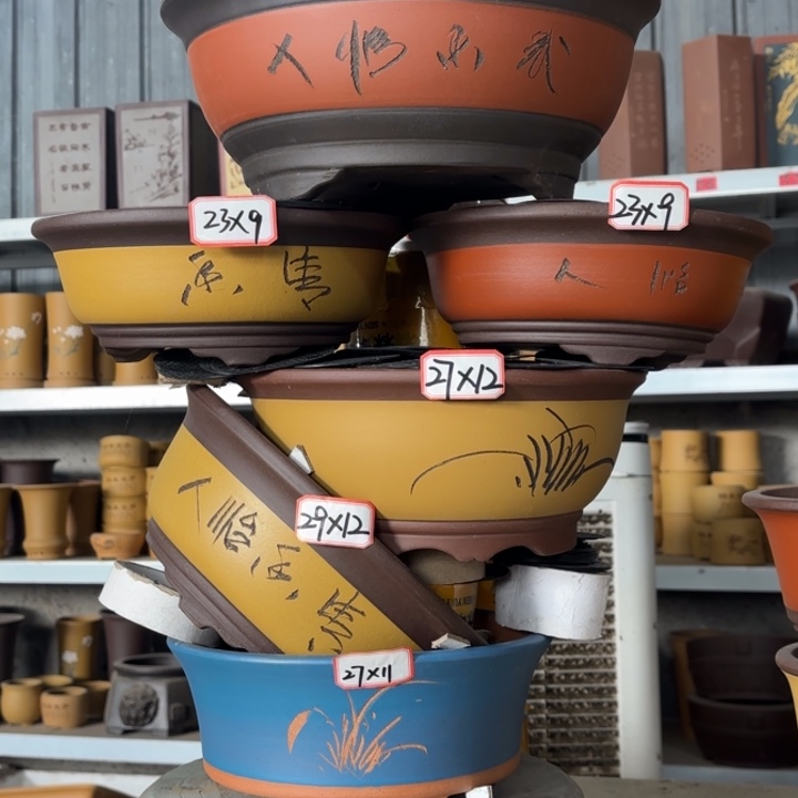 紫砂花盆100-6。      