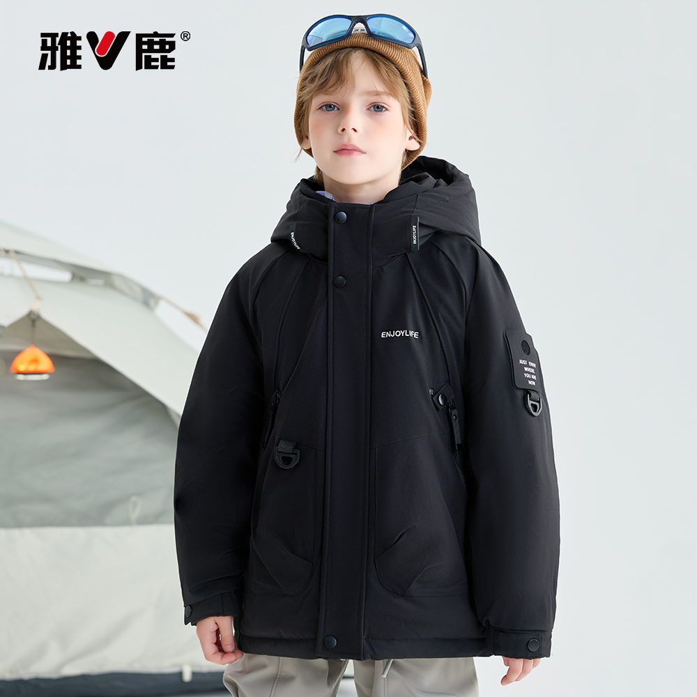 雅鹿童装冬季休闲连帽户外工装羽绒服加厚三防儿童羽绒服【K-926】