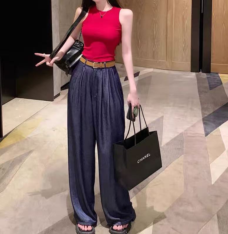 [胖鹅张]夏季显白红色背心+长裤套装#9881[实物以直播间展示为准]