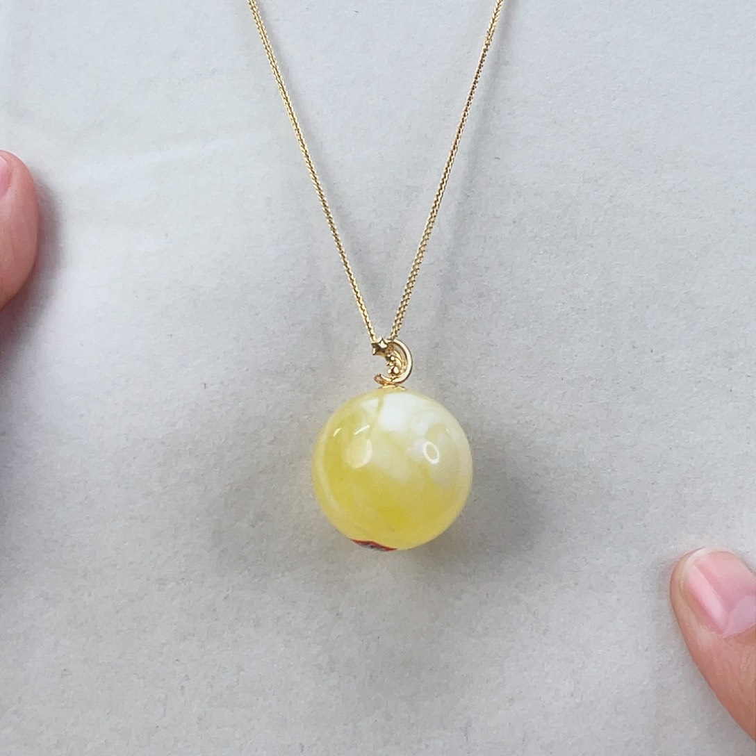 蜜蜡颈饰18K金镶嵌蜜蜡26.5