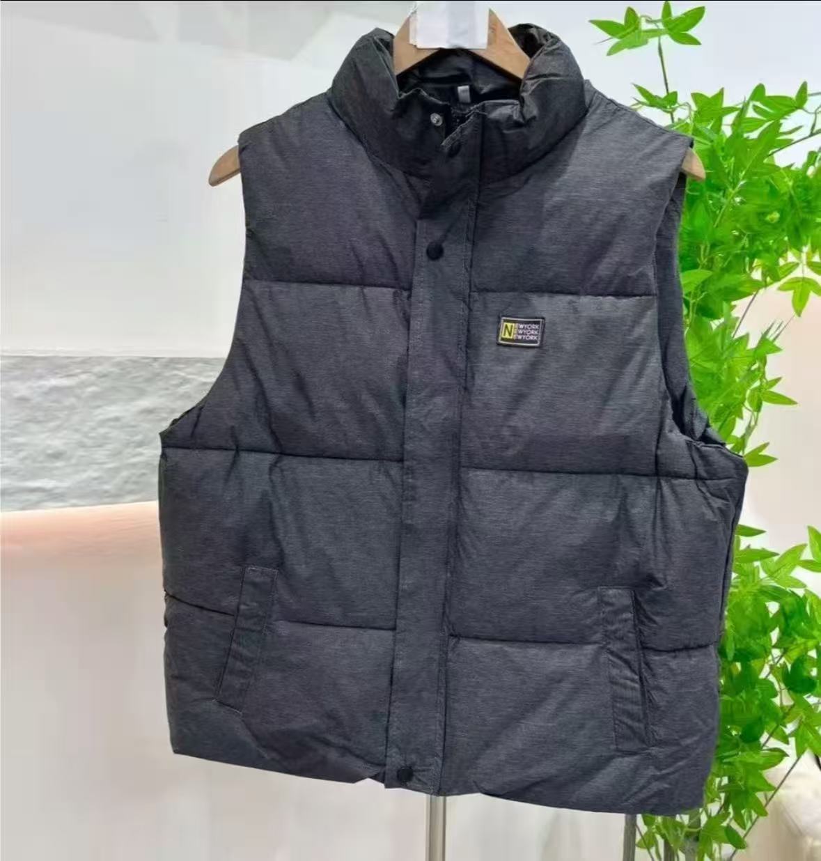 圆领拉链防晒四季通用老钱风马夹黑色无袖连帽秋冬