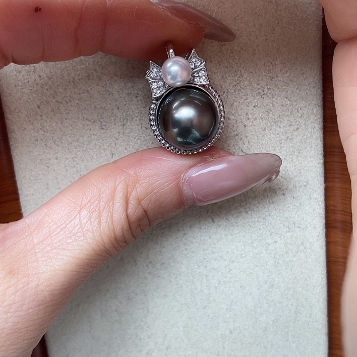 海水珍珠项链银S925镶嵌