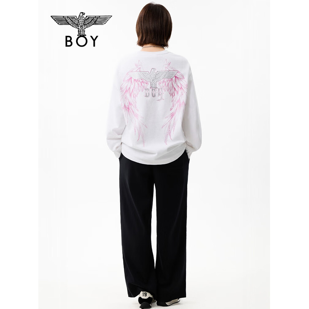 【粉翼幻光】BOY LONDON宽松慵懒风秋季潮牌闪耀印花套头卫衣N03911