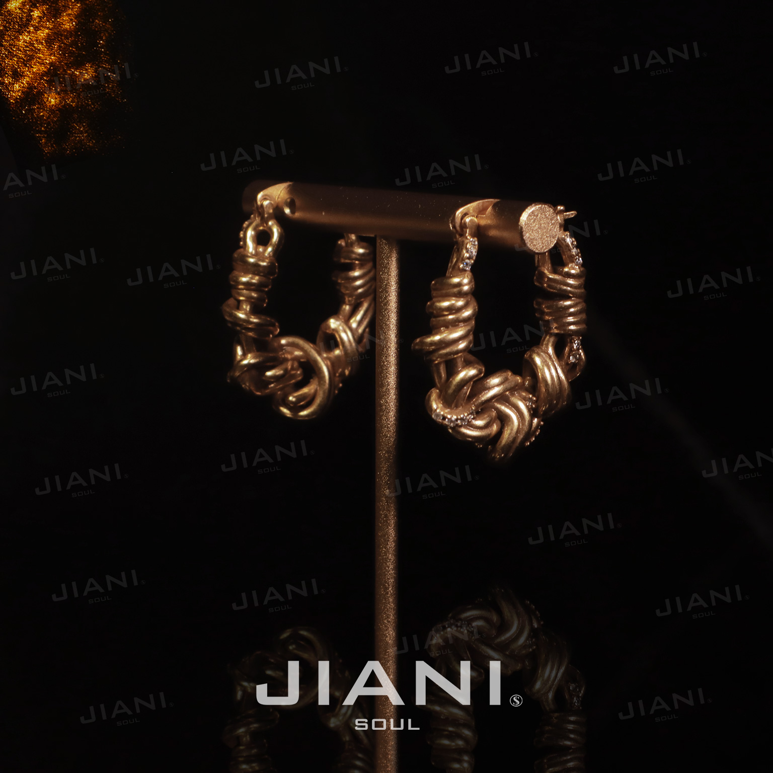 合金耳饰 JIANI【法国风时代“创意的拧结式麻花”精工设计】耳饰